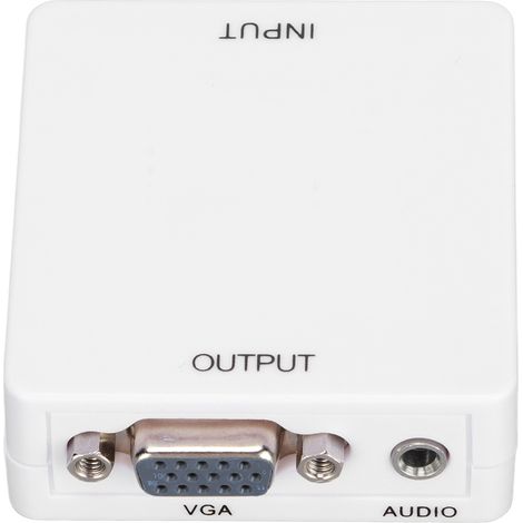 Adaptateur HDMI VGA Compact avec Sortie Audio Full HD pour Console PS3, Moniteur LED et Projecteur
