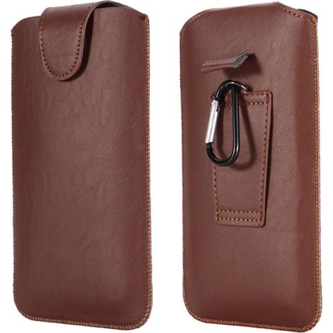 Pochette pour téléphone portable à fixer à la ceinture (cuir PU) marron (1/5)