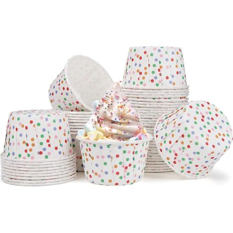Lot de 50 Moule à Cupcake, Papier Alimentaire, Design Coloré, Pour Four et Micro-ondes, Idéal Fête (1/5)
