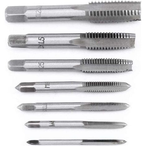 AMXCNOY 7-teiliges metrisches Gewindebohrer-Set für Stahllager, M3-M12 (1/4)