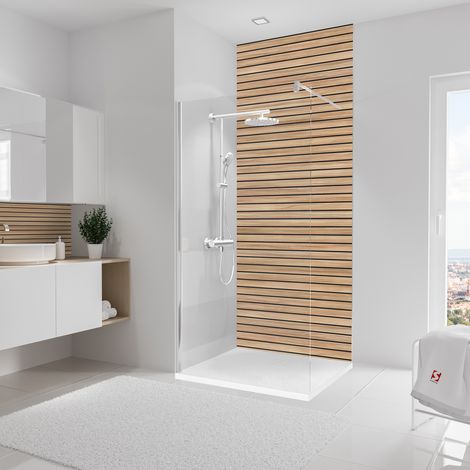 Panneau mural 100 x 255 cm Japandi horizontal, revêtement pour douche et salle de bain, DécoDesign DÉCOR, Schulte