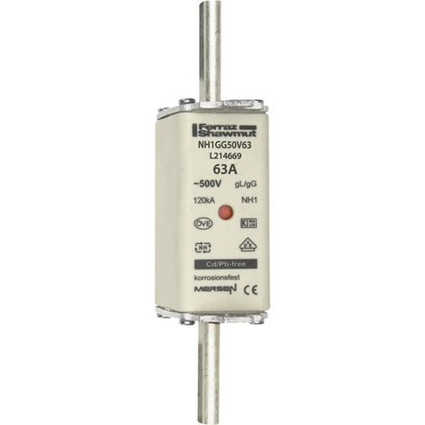 Mersen 1B155.000000 NH-Sicherung Sicherungsgröße = 1 63 A 500 V 1 St.