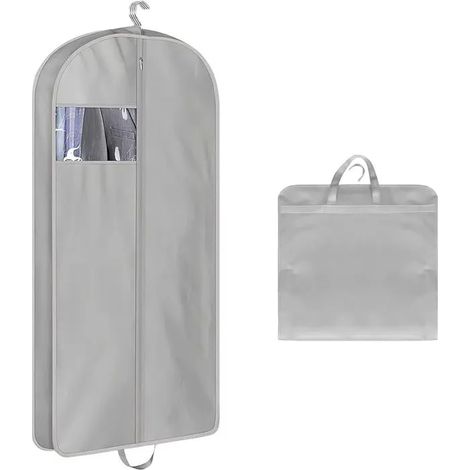 Housse Vetements a Suspendre,60 153-10cm Gris Housse de Rangement Vetement Housse Vetement Voyage Housses de HOUSSE DE RANGEMENT (1/5)