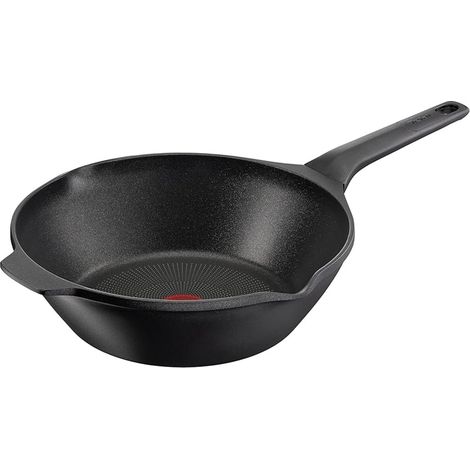 Tefal E24919 Robusto en aluminium moule 28 cm nettoyage facile revetement antiadhesif indicateur de temperature a signal thermique lavable au lave-vaisselle adapte a l'induction Noir