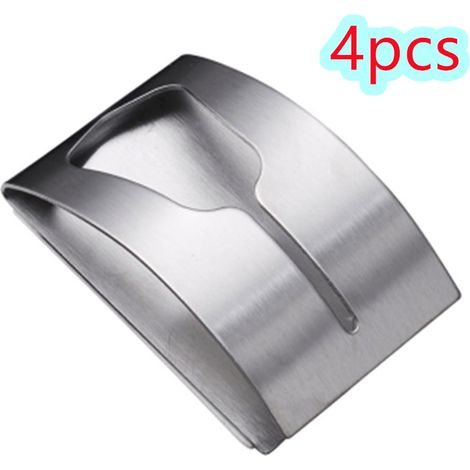 Support Accroche Serviette Auto-Adhésif - Acier Inoxydable 430 - Pour Cuisine Salle De Bain Bureau - 4 Pièces (1/5)