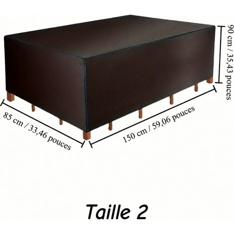 Housse de protection pour mobilier de jardin en tissu Oxford imperméable noir 280204106cm 280 204 106cm 25 × 23 × 4 cm 400 g – Livraison gratuite