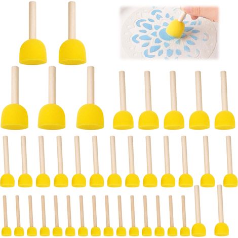 40 Pièces Pinceau Mousse, Eponge Peinture Ronde, Pinceaux Mousses, Pinceau (1/5)