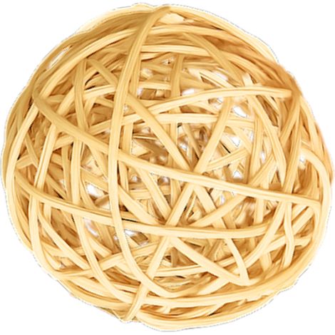 Pelota de mimbre natural mediana - Juguete de pata 11 cm (1/4)
