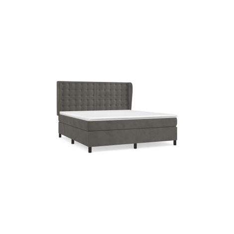 Sommier à lattes de lit et matelas Gris foncé 180x200 Velours (1/5)