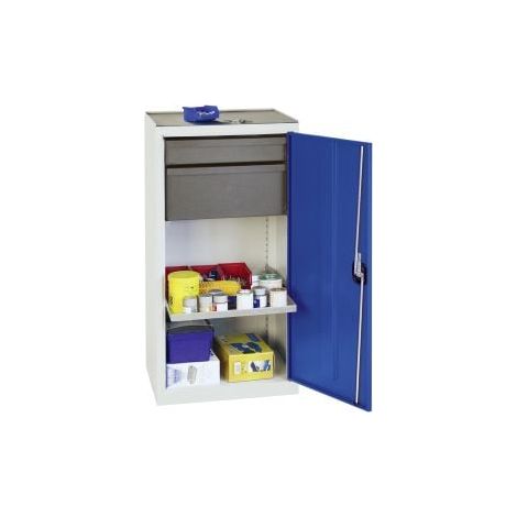 Stumpf Armoire à outils et matériel série 3000 gris clair / bleu gentiane + 1 tiroir 100 mm + 1 tiroir 200 mm + 1 tablette coulissante - 3001374