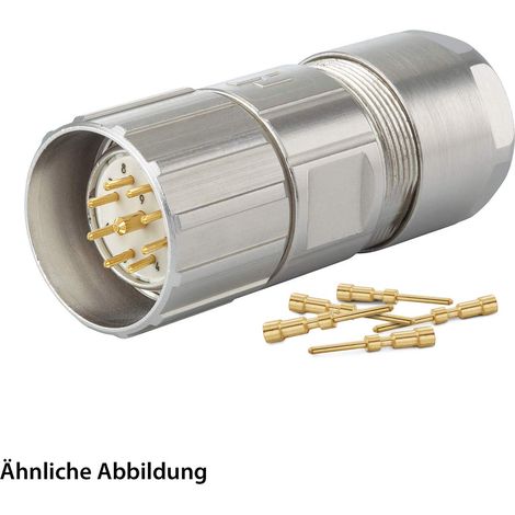 HUMMEL SET inkl. Kontakte M23 Signal Kabelsteckverbinder, Crimpeinsatz gerade Polzahl 16-pol., Stift Kabelabgang gerade, Klemmbereich 3,0mm - 7,0mm - 1 Stück