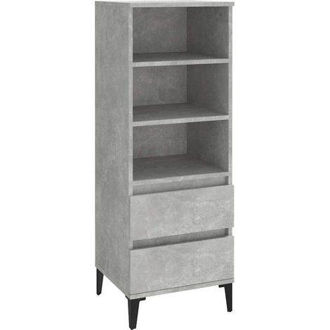 Maison Exclusive - Buffet haut Gris béton 40x36x110 cm Bois d'ingénierie (1/5)