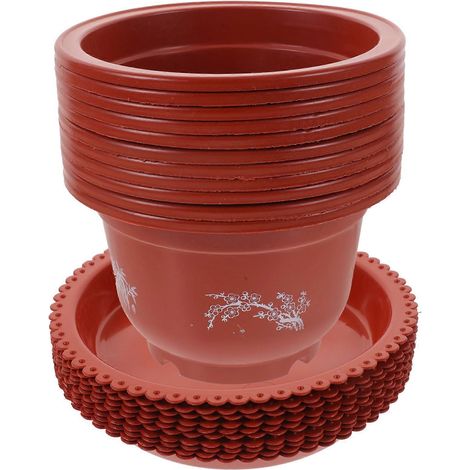 Lot de 10 pots de fleurs ronds pour pépinière et jardinière d'intérieur (1/5)