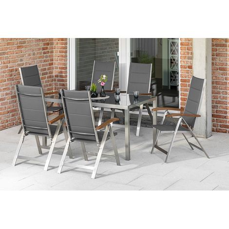 Ferrara Set 7tlg 6 Sessel Tisch 150x90cm