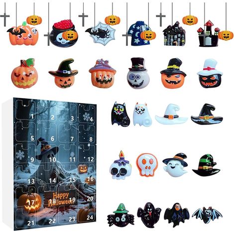 Calendrier Compte À Rebours Halloween 24 Figurines En Résine Pour Calendrier Compte À Rebours Avec Figurines Horreur Pour Bibliothèque, Manteau De Cheminée, Rebord De Fenêtre (1/5)