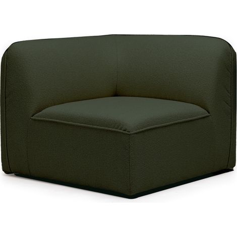 Angle réversible pour canapé modulable en tissu bouclette - Vert kaki - NOOR (1/5)