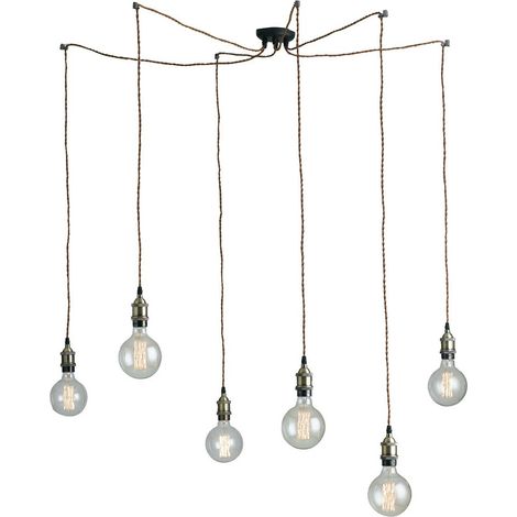 Fan Europe GROOVE Plafón colgante de 6 luces Cobre 250cm