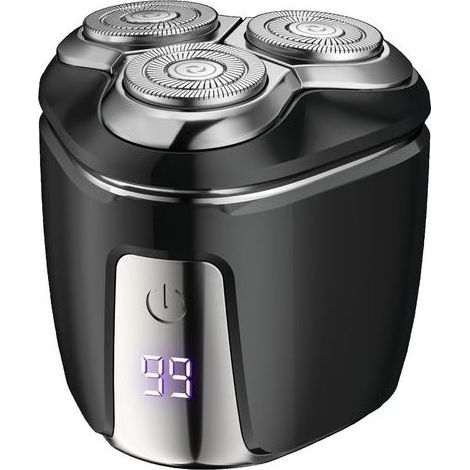 Rasoio elettrico portatile da uomo, schermo LCD, impermeabile, testina di rasatura magnetica, rasoio rotante ricaricabile tramite USB-C, rasoio elettrico senza fili (1/5)