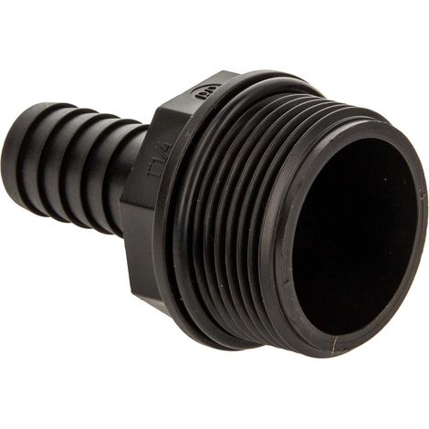 tecuro gerade Schlauchtülle Ø 20 mm x 1 1/4 Zoll AG mit O-Ring NBR, PP-schwarz (1/5)