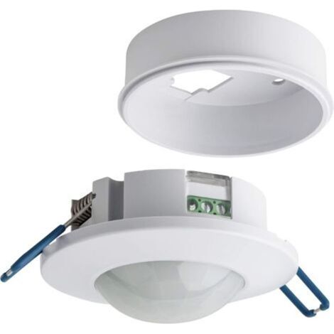 Rilevatore di movimento per interni, adatto per montaggio a incasso e a superficie, programmabile, sensore a infrarossi, portata 6 m / 360°, LED integrato, max. 1200W/500W - Crezuo