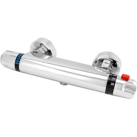 Mitigeur thermostatique de douche, sortie vanne G1/2", eau chaude à gauche, eau froide à droite, mitigeur de douche en laiton, contrôle de température constant pour salle de bain (1/5)