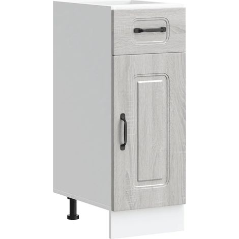 Spazioso mobile da cucina Kalmar 30 x 46 x 81,5 cm piedini regolabili design pratico legno composito Sonoma grigio 020049886