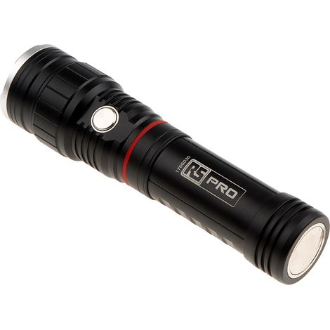 Rs Pro – Lampe torche LED rechargeable 250 lm – Portée 100 m – Faisceau élargi et spot – Longueur 174 à 227 mm – Couleur noire (1/3)