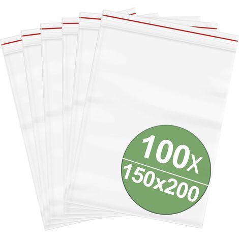 Sachet à fermeture pression sans bande d'inscription (l x H) 150 mm x 200 mm transparent Polyéthylèn