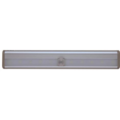 Réglette LED Détecteur de Mouvement Sans Perçage - Marron - Fixation Adhésive - 19x3x1.6 cm - Alimentée par 4 Piles AAA - Idéale pour Placards et Escaliers - NORDLINGER PRO (1/5)