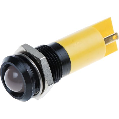 Voyant LED lumineux Jaune RS PRO, dia. 14mm, IP67 ( Prix pour 1 )