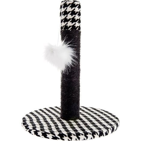 Tiragraffi Pied de Poule in sisal con stuzzicagatto in peluche per gatti