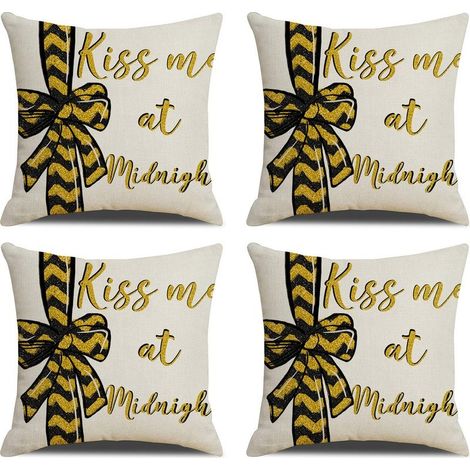 Bonne année Housses de coussin décoratives pour le Nouvel An et les fêtes d'hiver, parfaites pour décorer votre canapé ou votre fauteuil (1/5)