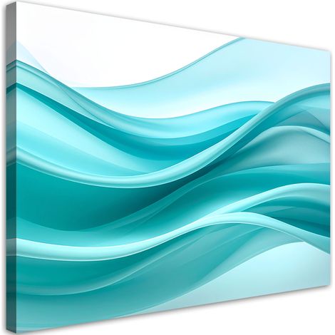 Stampe su Tela, Onde blu astratte in stile moderno. - 30x20 (1/2)