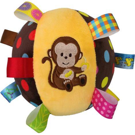 Beyamis Balle chien ours marron - Peluche sonore molaire anti-ennui (1/5)