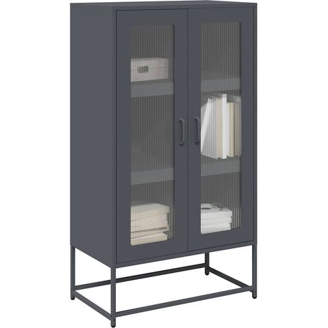 Highboard Anthrazit 68x39x123 cm Stahl