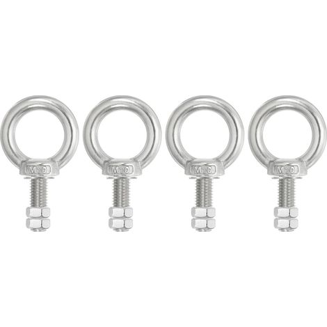 Boulons d'Œil d'Épaule de Levage 4 Pcs M10x40 Boulon à Vis en Acier Inoxydable 304 Anneau d'Épaulement Boulon à Œil à Vis Filetée avec Écrous Doubles Fixés pour Levage Suspendu (1/5)