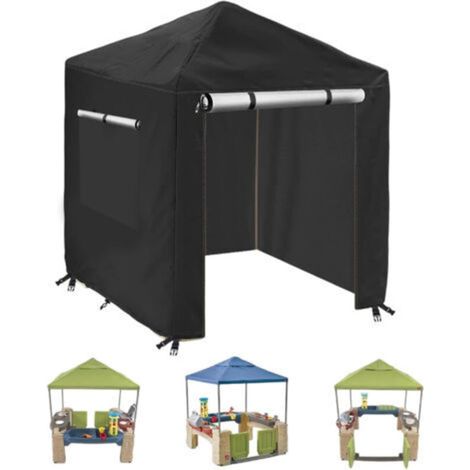 Kids' Garden Playhouse Cover, 210D Waterproof Outdoor Tarp, Windproof Protective Cover, 142x142x153cm, Pointed Corners (1/5)