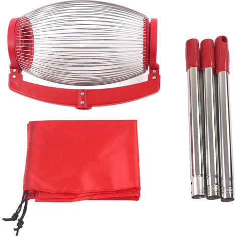 Ramasse-noix télescopique à longue poignée réglable, ramasseur ergonomique pour noix, noix de pécan, châtaignes, collecteur rotatif à couvercle pivotant (1/5)