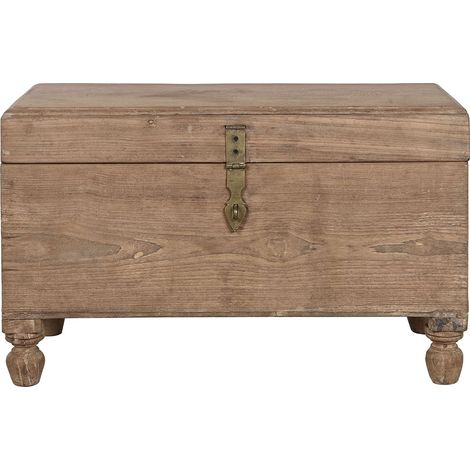 Coffre de rangement rectangulaire en bois coloris naturel -  longueur 89 x profondeur 54 x Hauteur 54 cm (1/5)