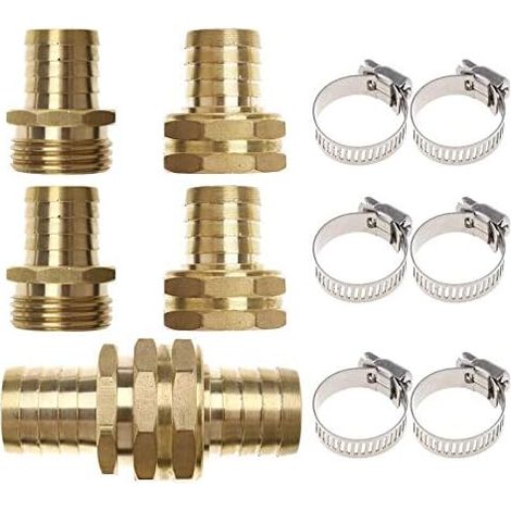 Connettore in ottone da 19 mm per tubo flessibile da giardino - estremità femmina e maschio, adattatore per spina incluso - Ripara rapidamente il tuo rubinetto con il nostro kit completo (1/3)