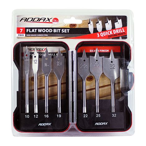 TIMCO Flat Wood Bit Set - 7pc