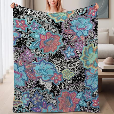 Couverture de lit en polaire, jeté doux et chaud pour le printemps, légère et luxueuse en microfibre de polyester, décoration élégante pour la maison, cadeau pour hommes femmes,6080 pouces (1/4)