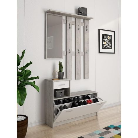 CALITAN FURNITURE FACTORY SP Z O.O. MOBILE DA INGRESSO KEN CEMENTO E LARICE BIANCO (1/4)