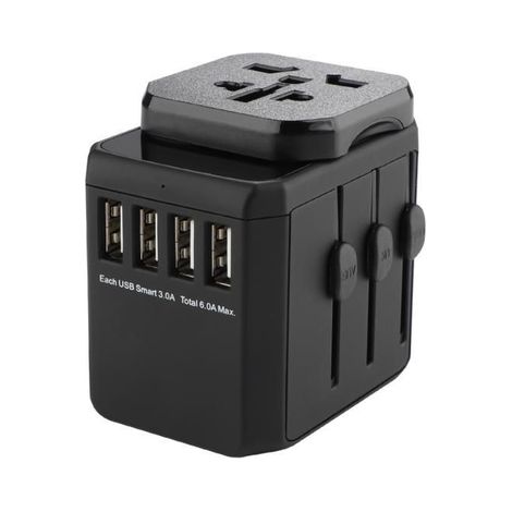 Spina elettrica Microconnect MC-TRAVELADAPTER2 nera (1/2)