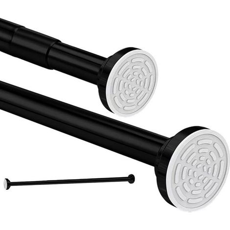 Tringle à rideaux extensible 120-215 cm - Acier inoxydable noir - Installation sans perçage, antidérapante - Pour ses (1/5)