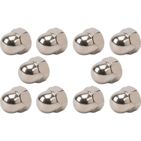 10x Ecrou borgne hexagonal en acier inoxydable A2 norme DIN 1587, M5 x 10mm