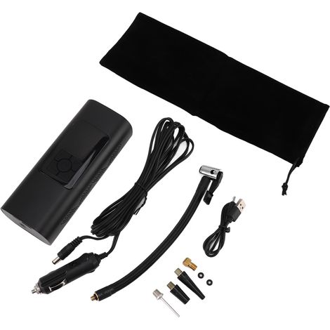 Gonfleur de pneus 150 PSI, compresseur d'air portable sans fil 12 V CC avec double alimentation et lumière intégrée pour voiture, moto et ballon