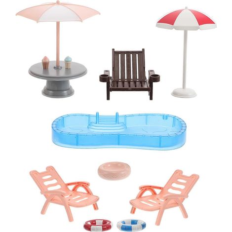 Mini ensemble de chaises de plage avec flotteur et piscine pour enfants et réunions de famille, couleurs assorties. (1/5)