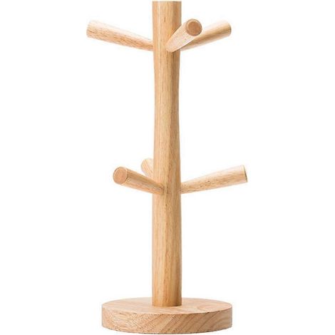 6 crochets mug support Tree bois porte gobelet étagère table thé café tasse Hoooks (1/5)
