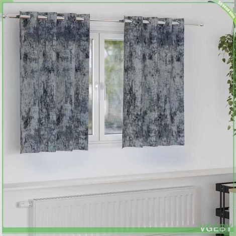 Rideaux en velours - FAFEISY - 4107648 - Occultant - 140 x 140 cm - Gris argenté (1/5)